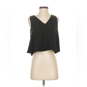 Club Monaco Black V-Neck Crop Top